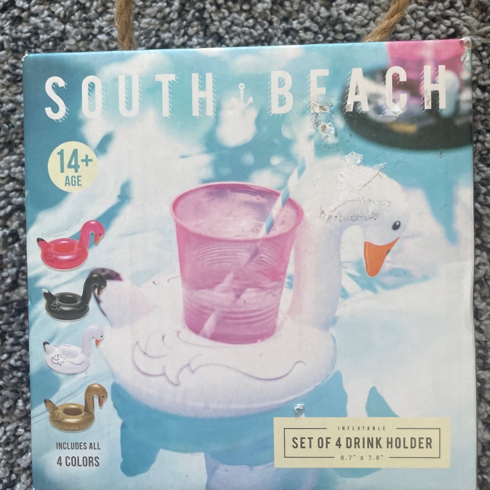 South Beach Floating Flamingo Drink Holders